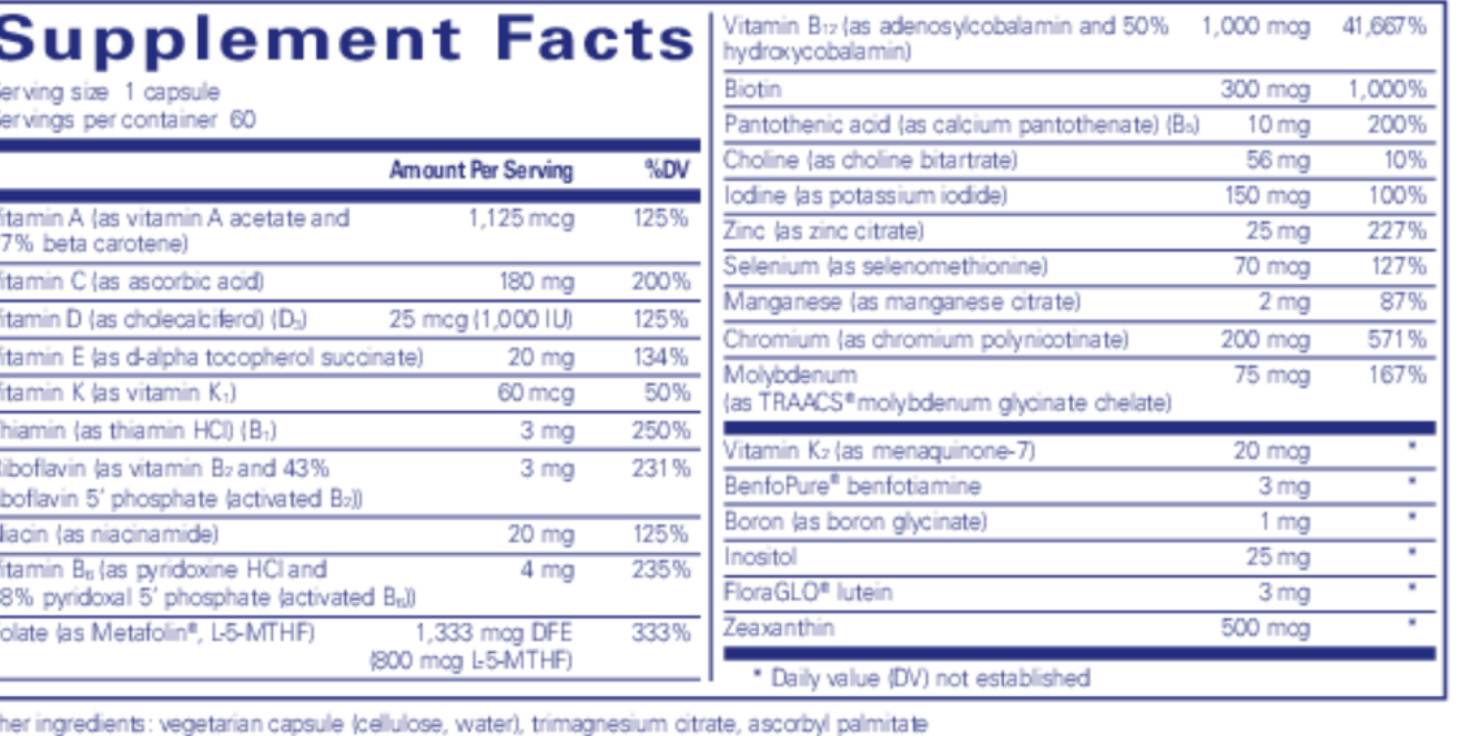 PureGenomics® Multivitamin Pure Encapsulations - 60c