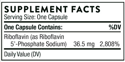 Vitamin B2 Riboflavin - Riboflavin 5'-Phosphate - Thorne 36mg